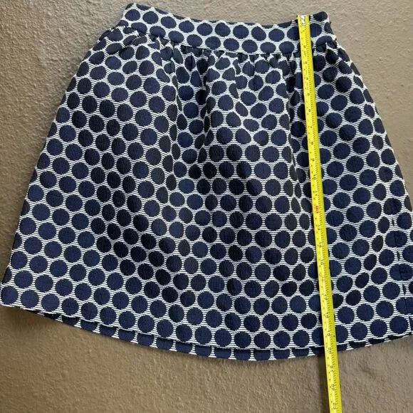 Kate Spade Bubble Skirt Sz 4 Navy Blue & White Lace Lined The Rules With Pockets - Picture 3 of 16